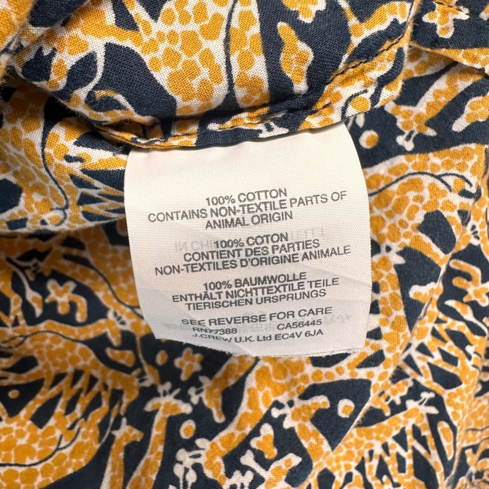 J.Crew Drake's London Top Womens 4 Giraffe Print Bell Sleeve Keyhole Popover - Picture 9 of 10